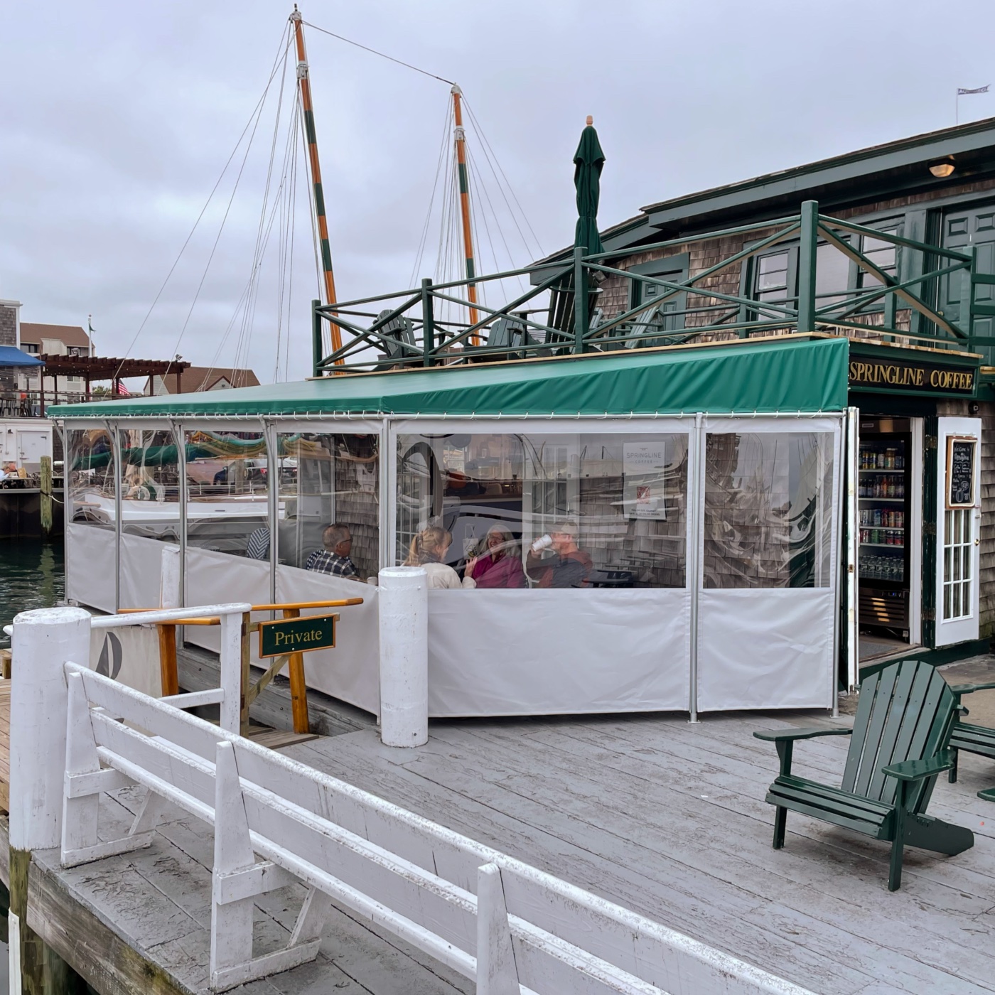 A café with an enclosed patio